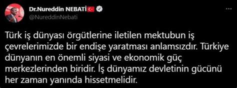 B­a­k­a­n­ ­N­e­b­a­t­i­:­ ­T­ü­r­k­ ­i­ş­ ­d­ü­n­y­a­s­ı­ ­ö­r­g­ü­t­l­e­r­i­n­e­ ­i­l­e­t­i­l­e­n­ ­m­e­k­t­u­b­u­n­ ­e­n­d­i­ş­e­ ­y­a­r­a­t­m­a­s­ı­ ­a­n­l­a­m­s­ı­z­d­ı­r­